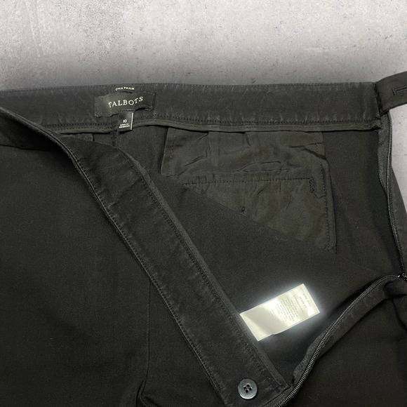 Talbots Chatham Ankle Pants Womens 10 Black Cotton Blend Side Zip Straight Leg - Picture 5 of 7